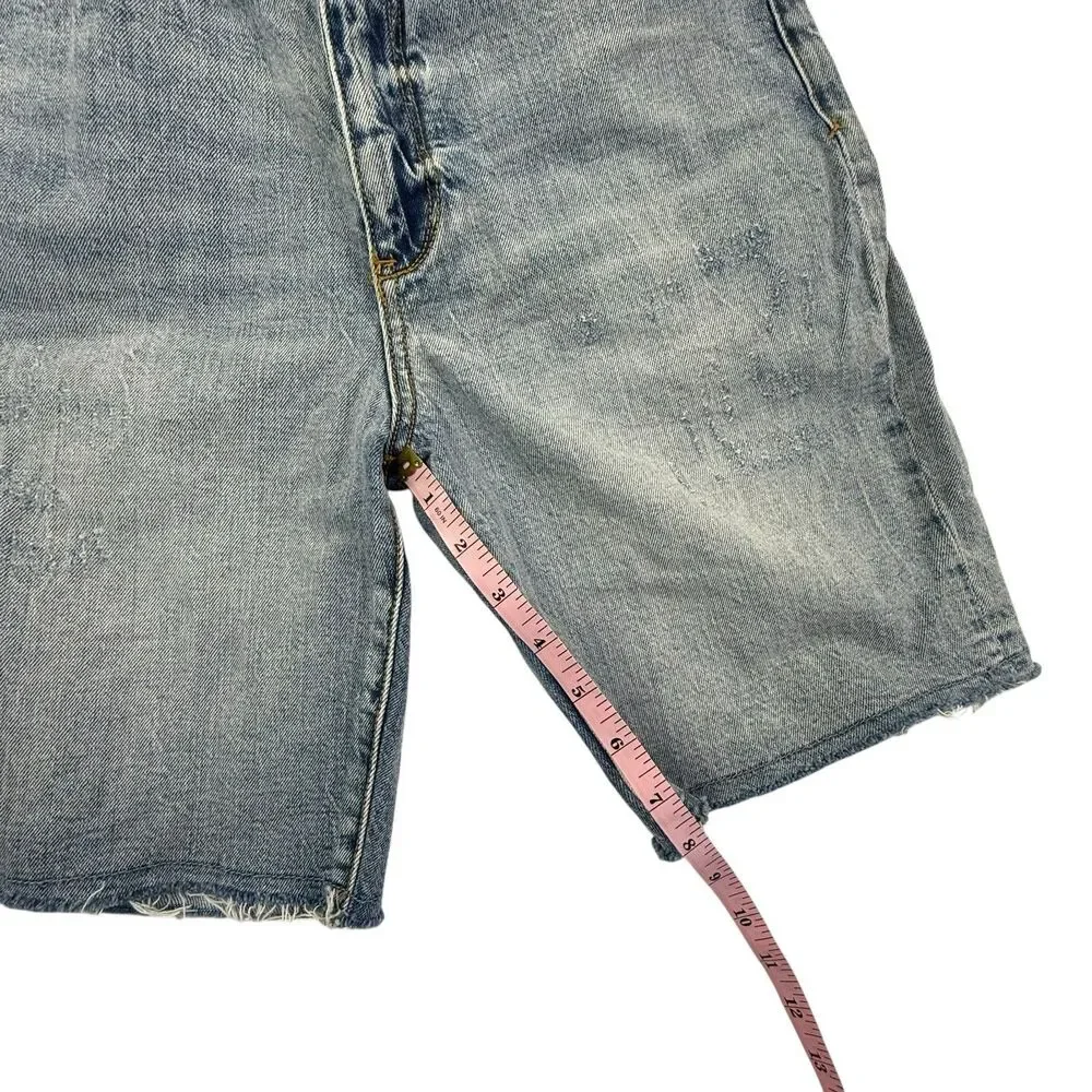 Pilcro Anthropologie Bermuda Jean Shorts Women Size 25 High Rise Acid Wash - Picture 14 of 14